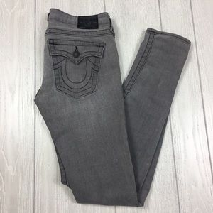 True religion JULIE Gray skinny distress jeans 31